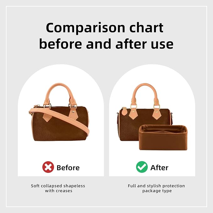 DGAZ Silk Purse Organizer Insert Fits LV Speedy 16/20/25/30/35/45 bags，Silky Smooth Bag Organizer，Luxury Handbag & Tote Shaper（Gold，SP16） - Image 4