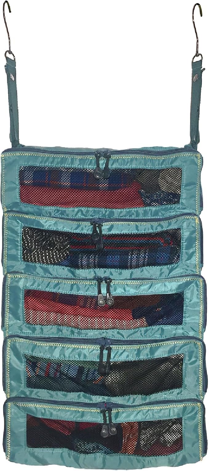 Pack Gear Hanging Suitcase Organizer - Our Large Hanging Luggage Organizer Fits Any Suitcase - Our Packing Cubes For Travel Uses Mesh Windows to Make it Easy to Find your Clothes (Green, L) - Image 9