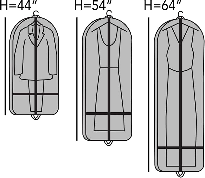 Covermates Keepsakes Garment Bag Set for Closet Storage and Travel – Breathable Suit and Dress Bags with ID Window and Carrying Handles – Heavy-Duty Hanging Wardrobe Protection Set, Blue - Image 2