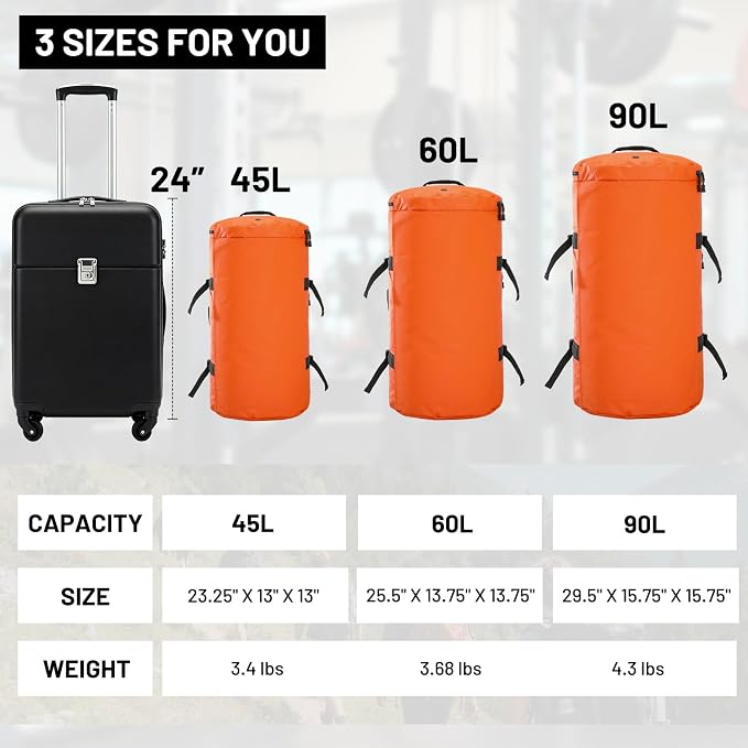 MIER Large Duffle Bag Backpack for Travel Camping Gym Sports, 45L/60L/90L | Water Resistant, Convertible Duffel, Detachable Backpack Straps, Shoe Compartment, Heavy-Duty Tarpaulin, 3 Sizes - Image 7