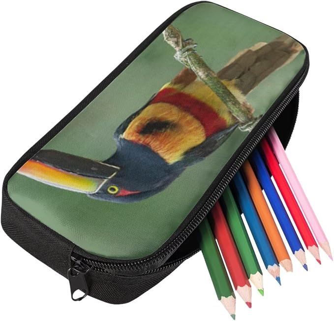 Girls Boys School Backpack with Lunch Box Pencil Case Comfy Padded Lightweight Bird Aracari Backpack Set Kids Cute Bookbag Insulated Lunch Bag Student Large Capacity Daypack 17 Inch - Image 5