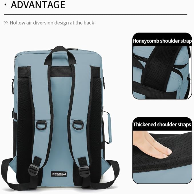 Kalesi Gym Duffle Tennis Bag Backpack 4-Way Waterproof with Shoes Compartment for travel Sport Hiking laptop (Grayish blue) - Image 8