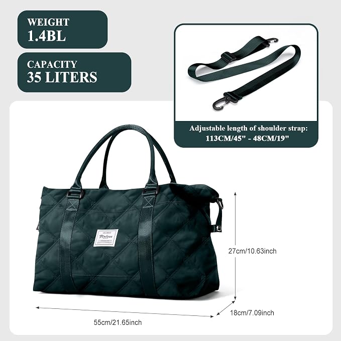 Travel Duffel Bag, Carry On Overnight Weekender Bags for Women | Travel Bag with Wet Pocket & Trolley Sleeve, For Spirit Airlines 18x14x8 Personal Item Bag - Image 3