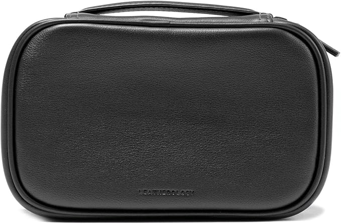 Leatherology Black Onyx Leatherology Small Travel Organizer - Zipped mesh storage pocket, elastic loops for organization, compact travel size - Image 8