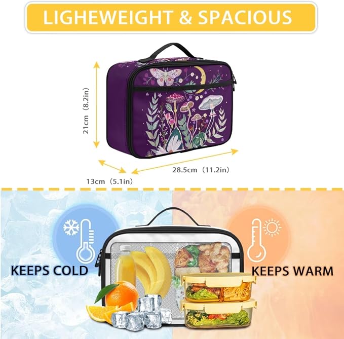 Mushroom Backpack with Lunchbox, School Bag for Girls 10-12 and Lunch Box Kids Backpacks with Lunch Bag for Girl Elementary School 3 in 1 Book Bag Set Lunchbox Pencil Case, Butterfly - Image 4