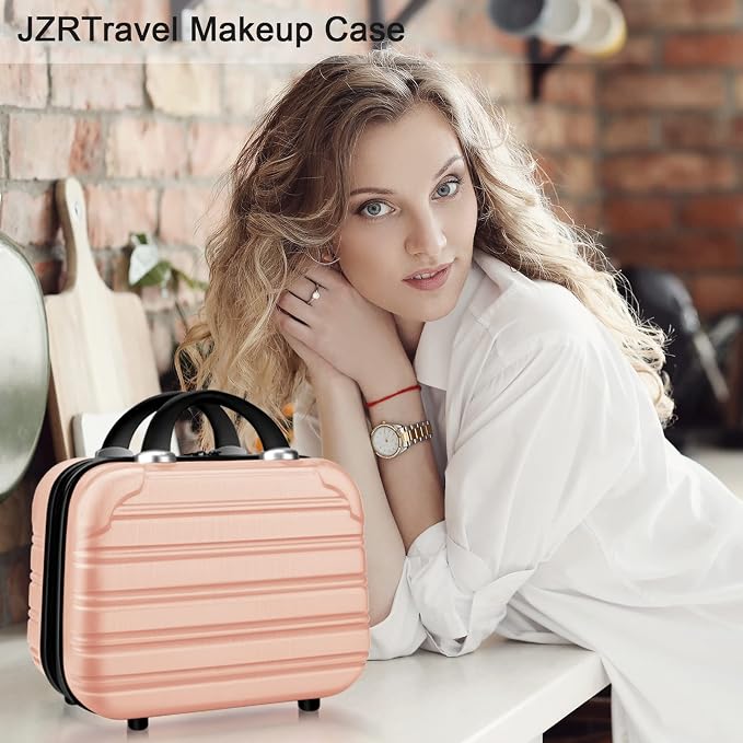 14 inch Hard Shell Makeup Train Case Portable PC ABS Mini Suitcase for Organizer Cosmetics Makeup Brushes Toiletry - Image 5