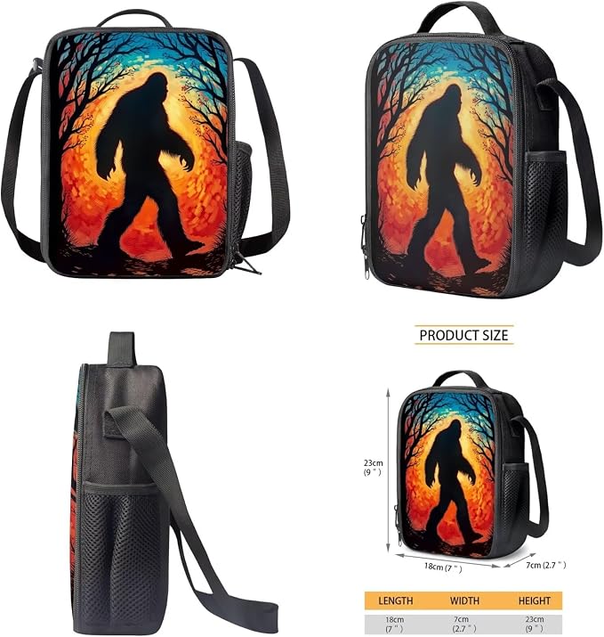 Bigfoot School Bag Boys Age 8-12 Cryptid Backpack Kids Back to School Supplies, 4-in-1 Set, with Lunch Box and Pencil Case, Lightweight Waterproof Bookbag, Adjustable - Image 5