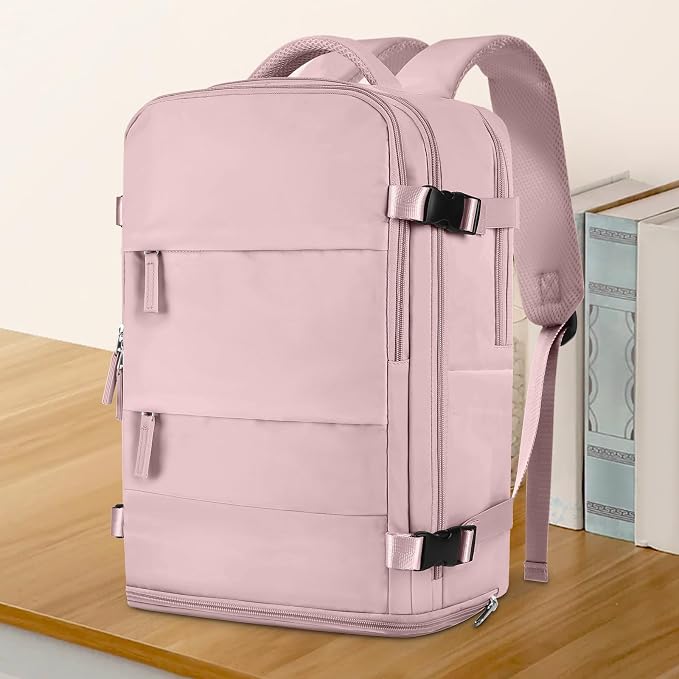 coowoz Travel Backpack For Women Men,Carry On Backpack,Hiking Backpack Waterproof Outdoor Sports Rucksack Casual Daypack travel essentials（Pink Purple） - Image 3