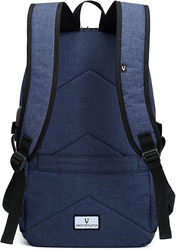 Varietyathletics 19" Laptop Backpack and Organizer Case Set USB Headset Port Anti-Theft Waterproof Travel Work College (Navy) - Image 8