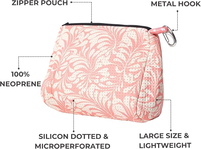 POPUPS Large Makeup Bag with Zipper - Waterproof Neoprene Cosmetic Bag 7.7 x 10.75 x 5 inches - Image 4