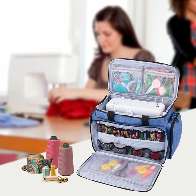 LUXJA Sewing Machine Case with Removable Padding Pad, Blue | Travel Case for Most Standard Sewing Machines & Accessories, Bag Only - Image 7