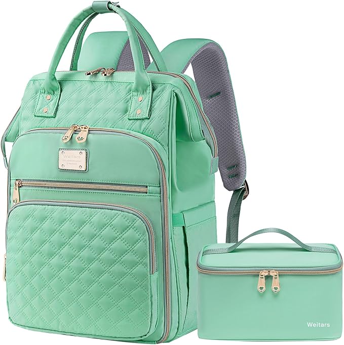 Weitars Lunch Backpack For Women,15.6 Inch Laptop Backpacks For Womens Back pack, Travel Backpacks,Work Backpack For Women (LightGreen) by Weitars