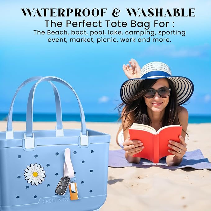 Extra Large Rubber Tote Bag for Beach, Pool, Boat. Waterproof, Lightweight- Parent - Image 2