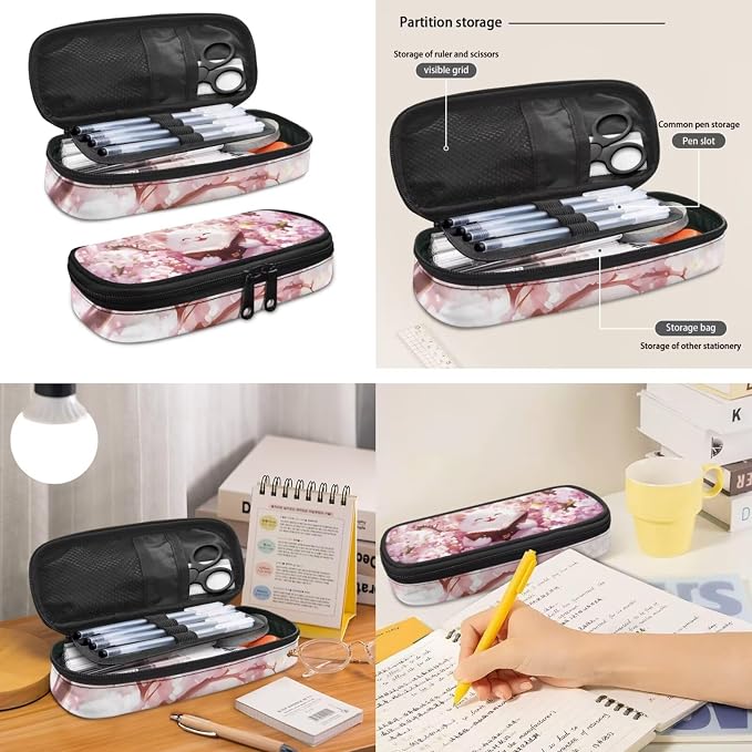 White Cat Backpack with Lunch Box Pencil Case 3 in 1, Kids School Bag Girls Book Bags Lightweight Backpacks for Travel Sports Gym - Image 4