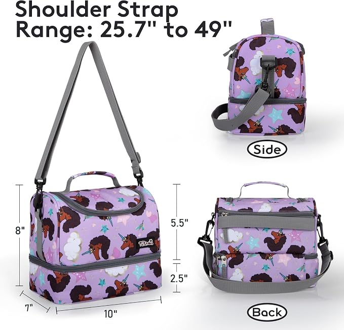 Tilami Rolling Backpack for Kids 18 Inch Double Handle Wheeled Bookbag for Boys & Girls for School & Travel,Brown unicorn - Image 7