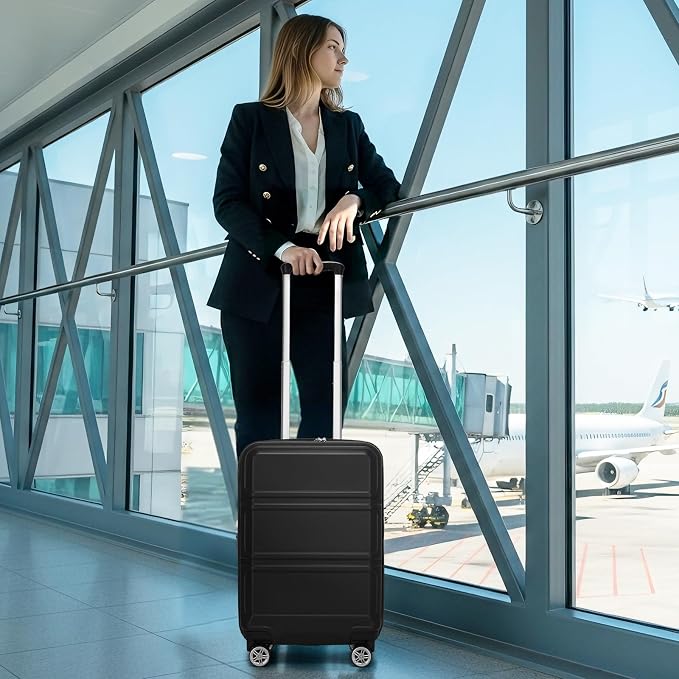 Kono Carry On Luggage 22x14x9 Airline Approved with Spinner Wheels | Lightweight PC+ABS 20 Inch Luggage with TSA Lock,Expandable Hard Shell Carry On Suitcases for Men Women,Black - Image 9