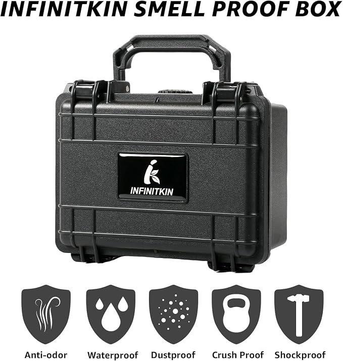 INFINITKIN Smell Proof Box – Portable Smell Proof Storage Box with Combination Lock, Airtight & Waterproof, Includes Pocket Scale & Accessories for Home, Travel & Camping - Image 2