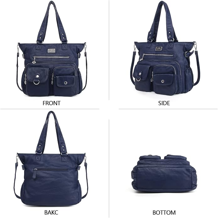 Angelkiss Purses Handbags for Women PU Tote Satchel Bags for Women Pockets Shoulder Bags… | PU - Image 4
