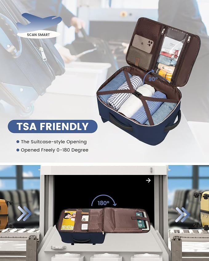 LOVEVOOK Carry On Backpack, 40L Travel Backpack Women with 3 Packing Cubes, TSA Airline Approved Suitcase Bag as Personal Item, Waterproof 17 inch Laptop Backpack for Weekender Overnight, Dark Blue - Image 3