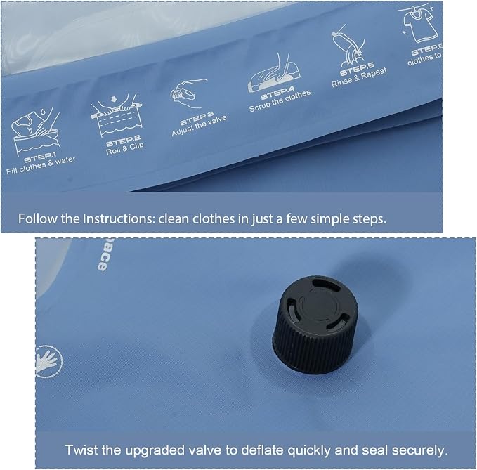 Portable Washing Bag Hand Wash Bag Travel Manual Washer RV Laundry Solution | Camping Washing Machine, Hand Washing Bag, Clothes Washer for Backpacking, Cruise and Vacation Essentials, Travel Washer Bag - Image 7