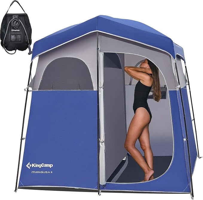 KingCamp Shower Tent, Portable Privacy Tent Outdoor Camping 1/2 Room Toilet Tents with Shower Bag & Dressing Room for Beach, Camping & Hiking by KingCamp