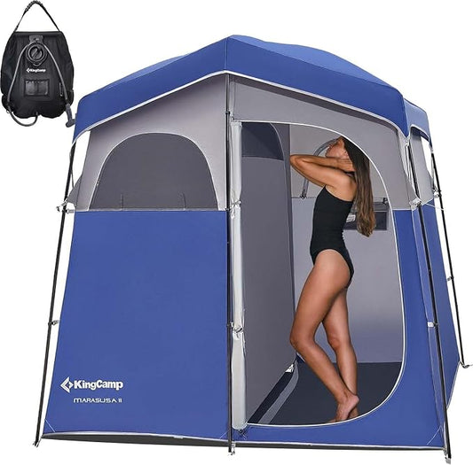 KingCamp Shower Tent, Portable Privacy Tent Outdoor Camping 1/2 Room Toilet Tents with Shower Bag & Dressing Room for Beach, Camping & Hiking by KingCamp