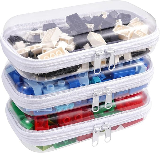 Clear Hard Shell Zipper Case,3PCS Transparent Clear Zipper Pouches,Hard Side Plastic Case Set,Portable Travel Storage Organizer Bins by honitty