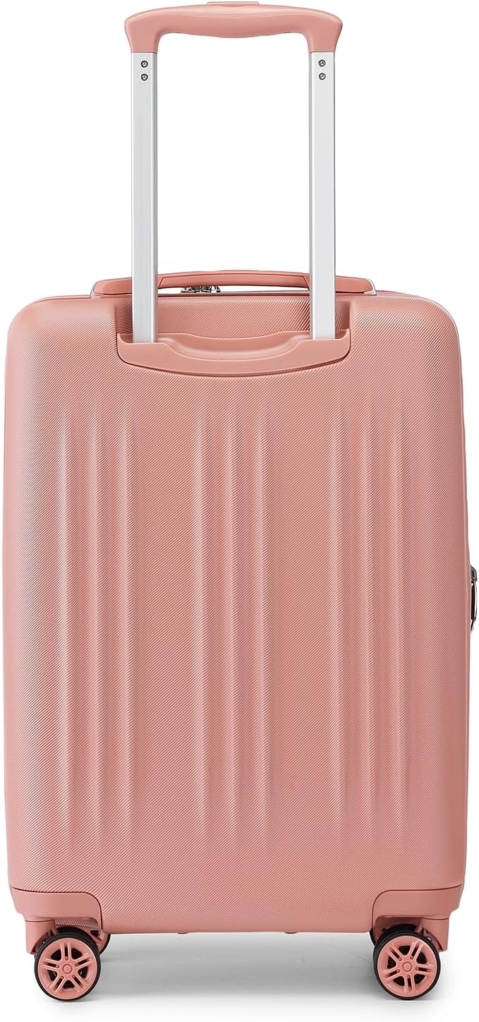 Kono Carry On Luggage 22x14x9 Airline Approved 20 Inch Expandable Suitcase | Lightweight Luggage with Quiet Spinner Wheels & TSA Lock, PC+ABS Hard Shell Suitcase for 1-3 Days Travel, Nude/Rose Gold - Image 9