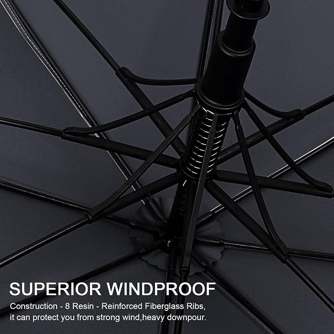 G4Free UV Golf Beach Umbrella 68”Auto Open Extra Large Sun Shade Umbrellas | Vented Windproof, Double Canopy, Oversize UPF 50+ UV Protection Sun Shade umbrella, Auto-Open, patio/fishing/golf umbrella - Image 3