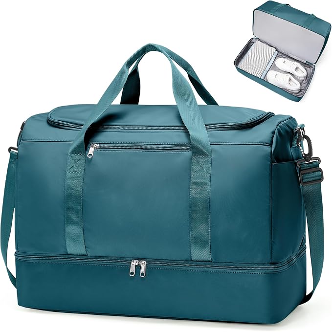 Extra Large Travel Duffel Bag, Carry-On Weekender Bags for Women Travel | Overnight Weekend Bag with Shoes Compartment for Travel Business Trips Sport Hospital by SYCNB