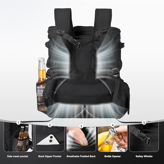 Beach Cooler Backpack for Men 36cans Insulated Backpack Cooler Lunch Bag for Women Camping Hiking Picnic Travel for 18 Hours Cooling 30L - Image 6