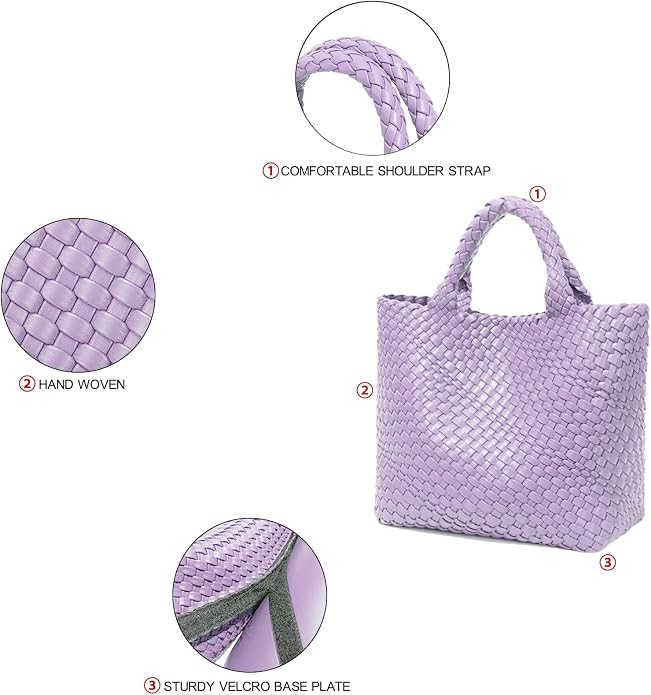 JINMANXUE Fashion Woven Bag Shopper Bag Travel Handbags and Purses Women Tote Bag Large Capacity Shoulder Bags - Image 6