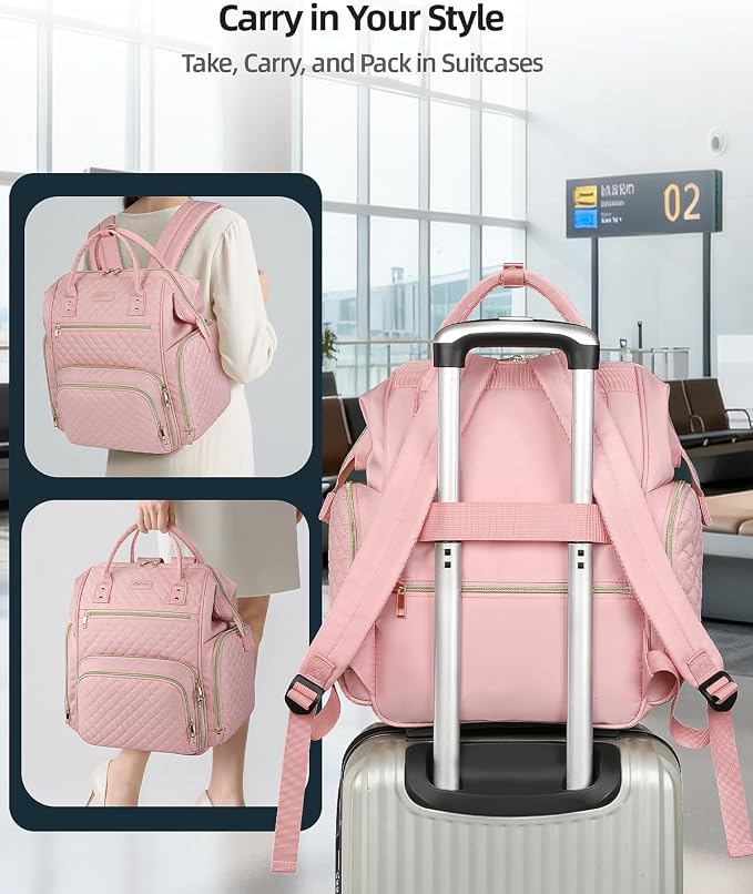 Large Nail Polish Organizer Bag Backpack Holds 70+ Bottles(15ml/0.5 fl.oz) UV Nail Lamp,Nail Organizers and Storage with 2 Removable Pouches Fits Nail Tool,Gift for Manicurist，Pink - Image 6