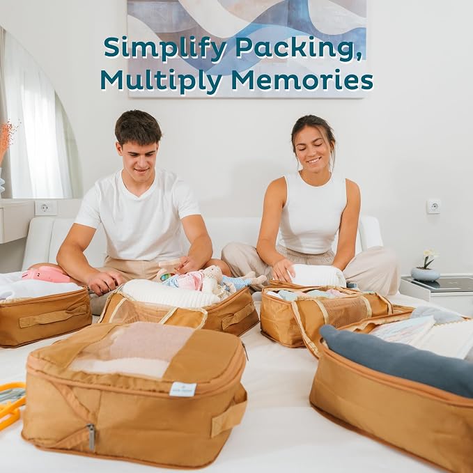 6-Pack Large Compression Packing Cubes for Travel - Lightweight Compression Packing Cube Set, Water-Resistant Luggage Organizer Bags & Suitcase Organizers, Travel Cubes for Carry-On, Checked Luggage - Image 8