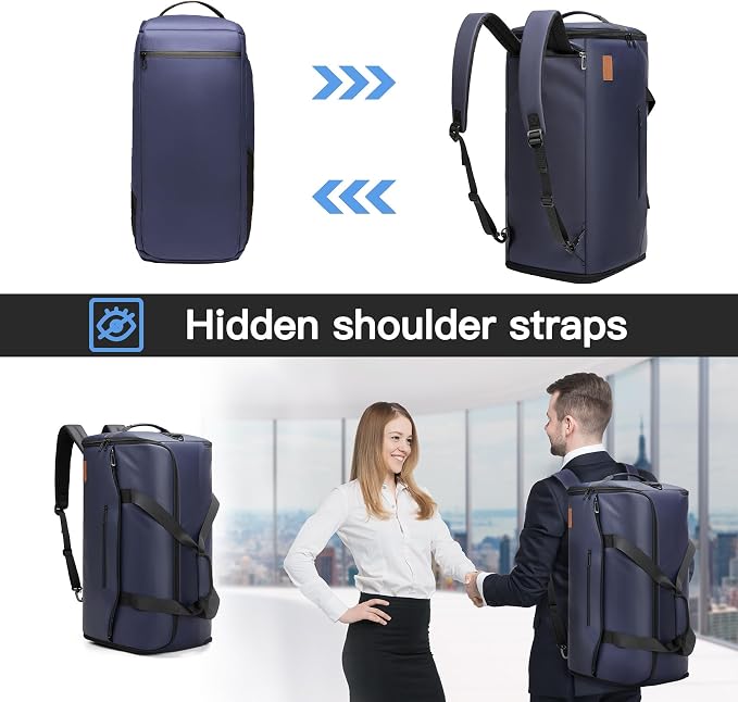 Garment Bags for Travel,45L Carry on Convertible Garment Duffle bag for Men Women - 3 in 1 Hanging Suit Travel Bag with Shoulder Strap - Image 5