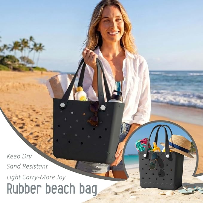 Rubber Beach Bag Waterproof Durable Large Tote Bag for Beach Sports Pool Swim Travel EVA Tote - Image 6