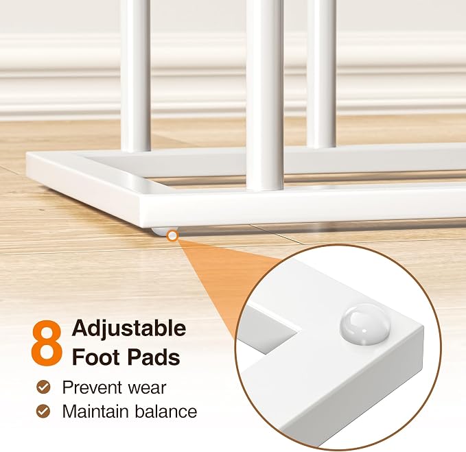 pickpiff Free Standing Shoe Racks - White Metal Boot Rack Organizer Tall Boots for Dorm Room, Closet, Entryway, Bedroom, Patio Outdoor, Hallway, White, Shoe Storage Fit for 6 Pairs - Image 3