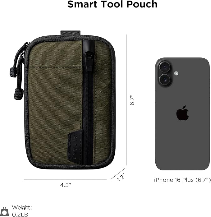 ALPAKA Admin Pouch Pro EDC Organizer Tool Pouch Green Axogrid 300D | Smooth Zipper, Weatherproof Storage for Electronics, Cables, Travel Accessories - Image 4