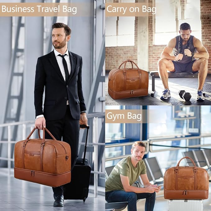 Wogarl Weekender Bag for Women Men Large Overnight Bag Travel Duffel Bag with Shoe Compartment Toiletry Satchel Bag Carry On Bag Fit 21" Laptop - Image 7