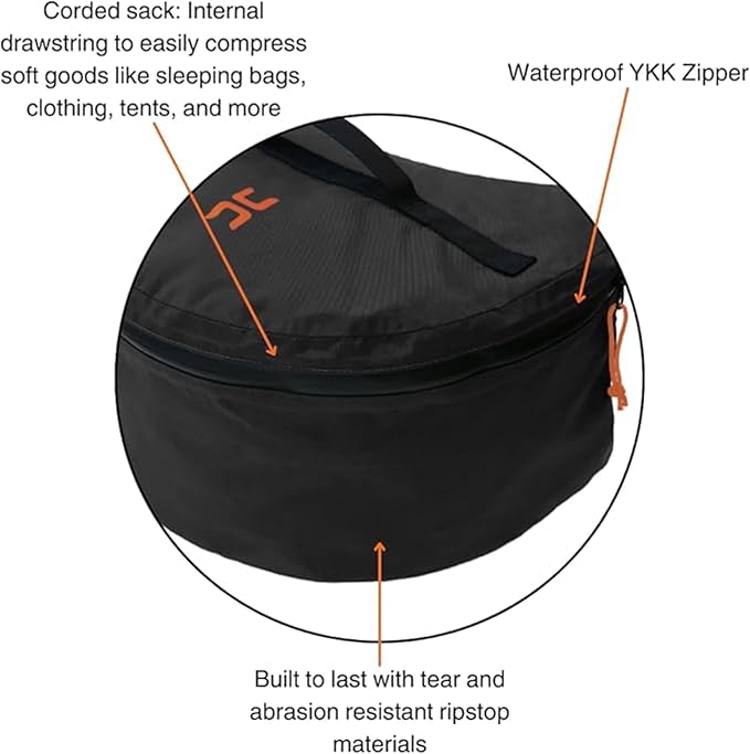 Hillsound PackStack Stuff Semi-Compression Storage Cubes, Waterproof Packing Cubes, Backpacking & Camping Space-Saving Modular Pack Organizers (Black, Fits 60L+ Backpack) - Image 3