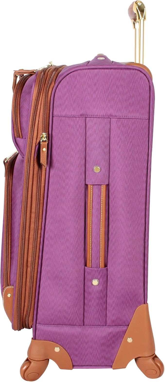 Steve Madden Designer Luggage Collection - Expandable 28 Inch Softside Bag for Men & Women - Durable Lightweight Checked Suitcase with 4-Rolling Spinner Wheels (Global Purple) - Image 3