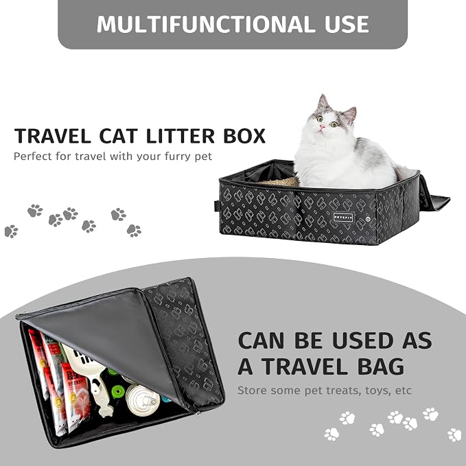 PETSFIT Portable Litter Box - Leak-Proof, Travel Litter Box with Lid, Collapsible Litter Boxes Perfect for Hotel/Lawn/Car Travel - Image 4