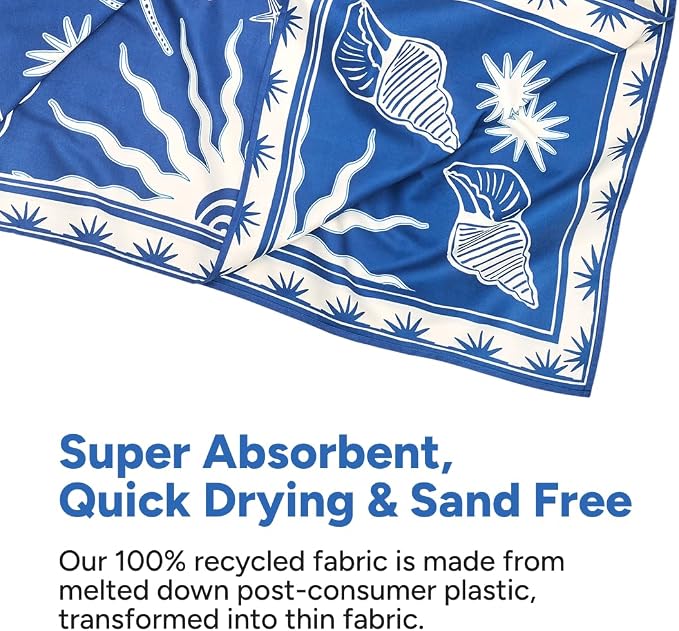 Dock & Bay Beach Towel - Quick Dry, Sand Free - Compact, Lightweight - 100% Recycled - Includes Bag - Ocean Treasure - Extra Large (200x90cm, 78x35) - Image 3