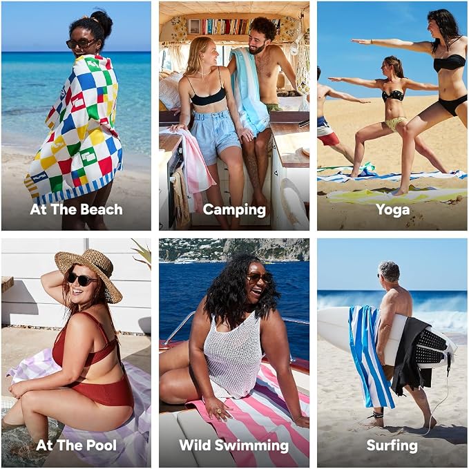 Dock & Bay Beach Towel - Quick Dry, Sand Free - Compact, Lightweight - 100% Recycled - Includes Bag - Wild Card - Extra Large (200x90cm, 78x35) - Image 4