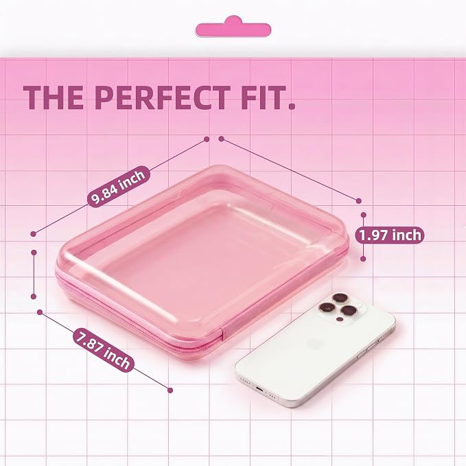 CoiiJoii 3PCS Large Clear Hard Shell Zippered Case, Diaper Bag Organizing Pouches, Waterproof Cosmetic Bag, Kid's Toy Storage Organizer Bins, Pencil Case. - Image 6