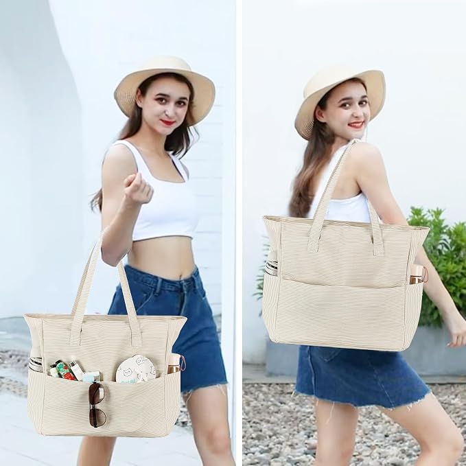 Bluboon Waterproof Beach Tote Pool Bags for Women Ladies Extra Large Carry On Bag With Wet Compartment for Weekender Travel - Image 8