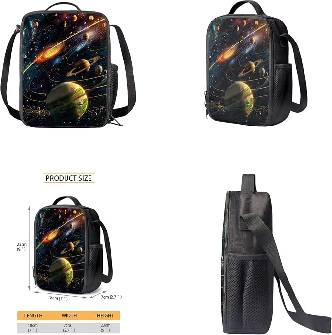 Galaxy Space Backpack for Boys Kids Backpack with Lunch Box Water Bottle Pouch and Big Pencil Case 4PCS Set Bookbag with Front Pocket 17" Sturdy School Bag for Girls Back to School Essentials - Image 4