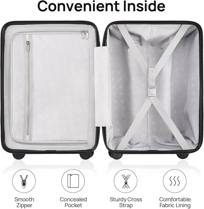 NINETYGO Medium Checked Luggage 26 Inch, Checking In Luggage with Smooth Spinner Wheels, Lightweight, Hard Shell PC Suitcase, Lightweight Travel Luggage, TSA Approved (Grey, Rhine Basic) - Image 9