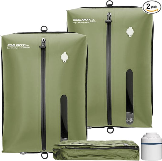 Eulant Travel Vacuum Bags with Pump,Professional IPX8 Waterproof Vacuum Compression Bag for Carry-On Suitcase & Travel Backpack,Space Saver Bags Packing Organizers（2 Pack,Green) by EULANT