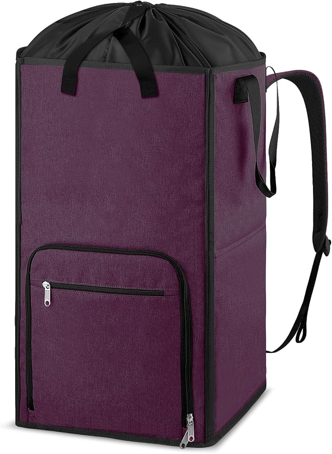 Bukere Laundry Tote Basket, Laundry Backpack Bag for Guys Girls Boys, Collapsible Laundry Hamper for College Dorm Essentials, Portable Laundry Bag for Nursery, Bathroom, Bedroom, Swimming Pool by Bukere